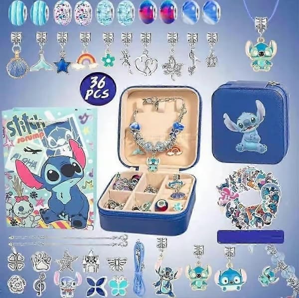 Pärlset för armbandstillverkning Berlocker Pärlor Lilo Stich