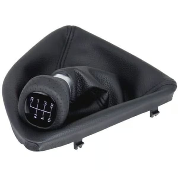 A277-1 Girspak i perforert skinn, svart, 6 gir, kompatibel med BMW 1-serie E81 E82 E87 E88, erstatningsknott, Plug and Play