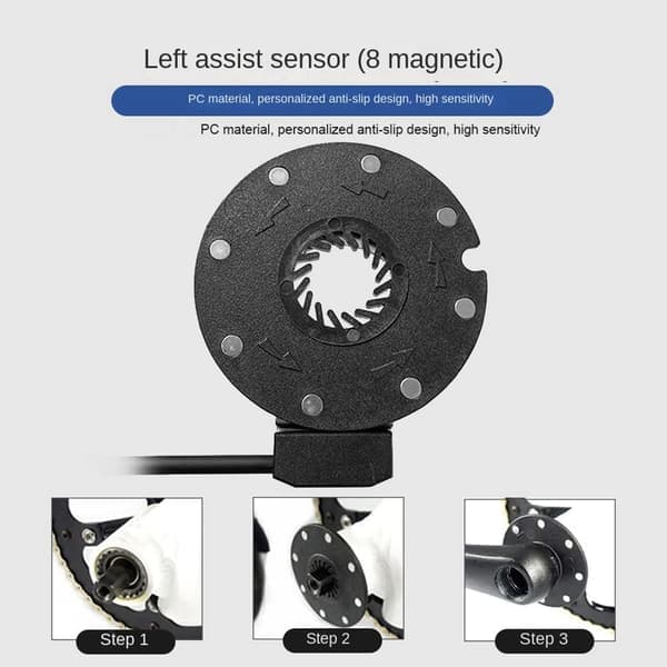 Elektrisk Cykel Magnetisk Strømsensor 36/48V Pedalassistent Sensor F-8C Magneter Dual Hall Sensorer PAS