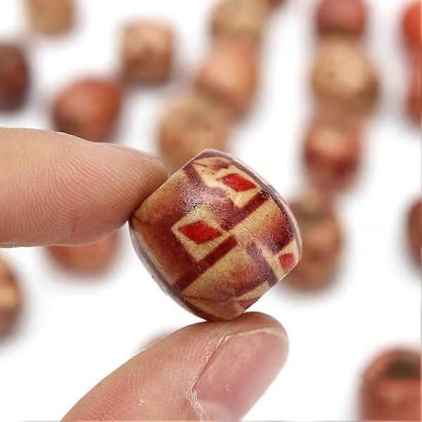 100 stk. treperler med store hull, assorterte, for makramé, DIY-håndverk og smykkelaging