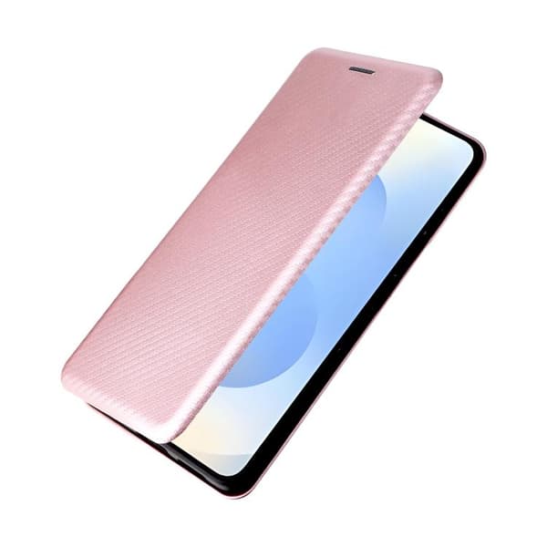 Samsung Galaxy S26 5G Fodral med kolfibertextur - Flipfodral Rosa