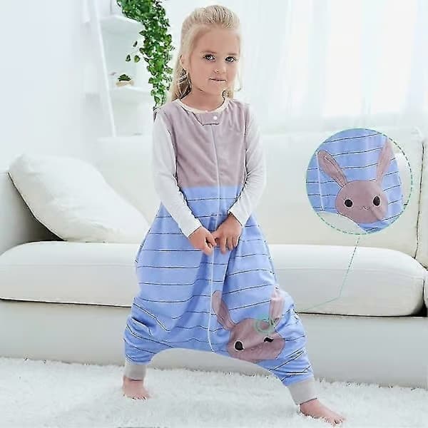 Sovepose til børn med ben Blød pyjamas piger Drenge Sovepose blå M (3 til 5 år) blue M(3 to 5 Jahre)