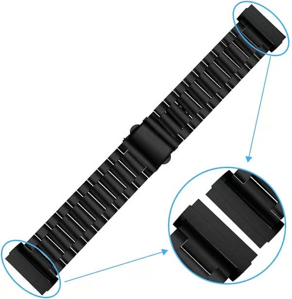 Armbånd kompatibelt med Fitbit Sense 2 og Fitbit Versa 4, solid rustfritt stål Fitbit Sense/Versa 3 metallarmbånd, erstatning black versa4/sense2