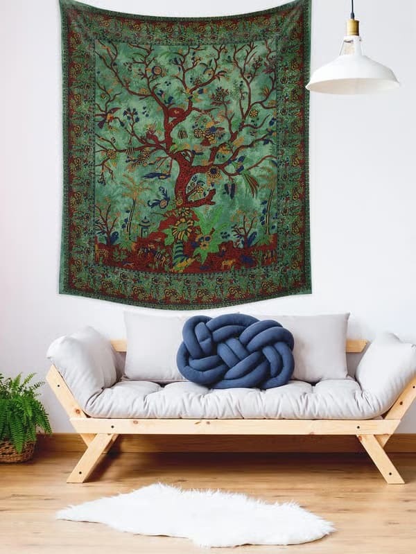 Livets träd bohemisk gobeläng väggdekor 130cm x 150cm