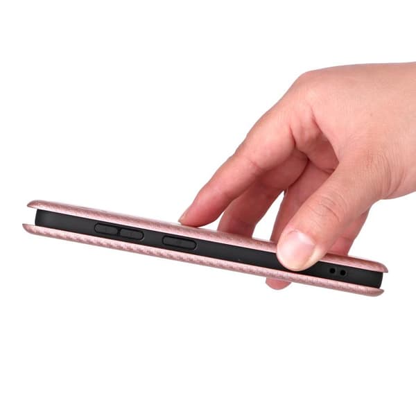 Samsung Galaxy S26 5G-deksel med karbonfibertekstur - Flip-deksel Rosa