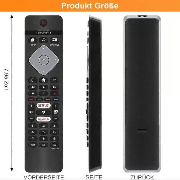 Fjernkontrollerstatning for alle Philips Ambilight 4K Smart LED TV 75PUS6754/12 65PUS6754/12 65PUS