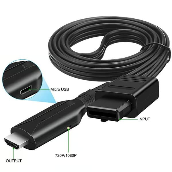 HDMI-sovitinkaapeli Nintendo Gamecube-, Super NES/SNES- ja N64-konsoleille