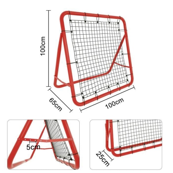 HENGMEI handhållet rebound-nät för fotbollsträning Justerbart hopfällbart nät 100 x 100 x 65 cm