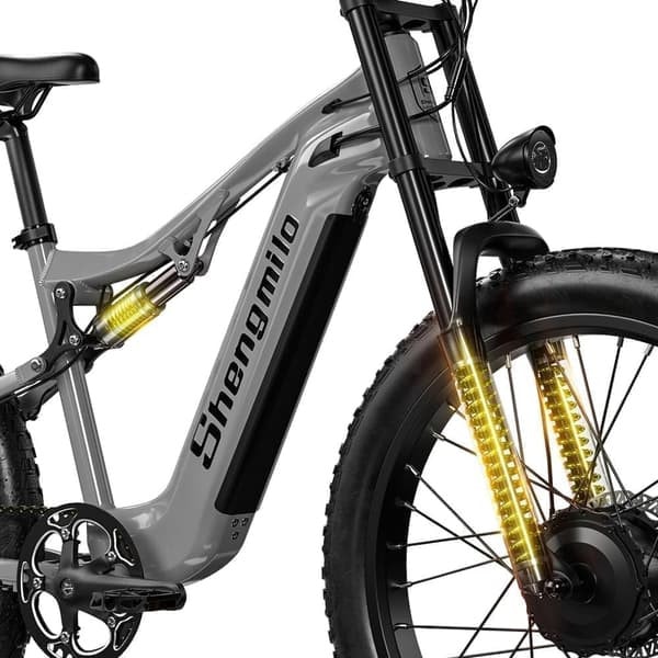 Elcyklar Shengmilo S600 E-BIKE 2000W Dubbelmotor 17,5AH Samsung batteri elektrisk mountainbike 3,0 tum fettdäck vuxen elcykel Shimano 7-växlad