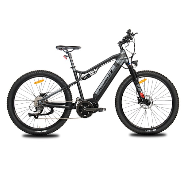 Hedatx TX11 27,5" elektrisk mountainbike med 500W mellandriven motor, 48V 15,6Ah batteri, hydrauliska skivbromsar och 45 km/h hastighet