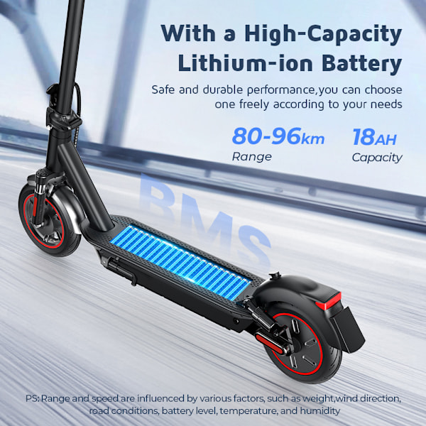Elscooter iScooter Hopfällbar elskoter ISCOOTER i10 Max 10" 750W motor 48V 18Ah batteri