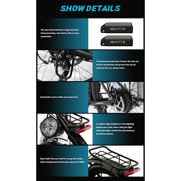 Elcyklar DUOTTS C29 29'' med Bluetooth-app