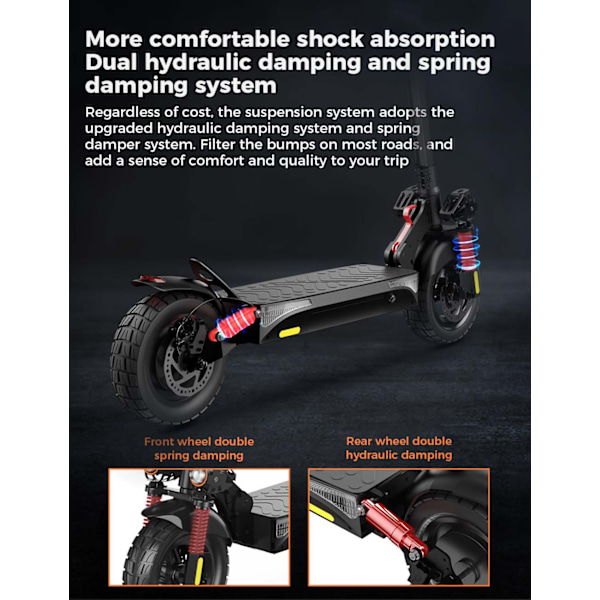 Elscooter iScooter iX4 10" offroad elscooter med appkontroll 800 W motor 48 V 15 Ah batteri