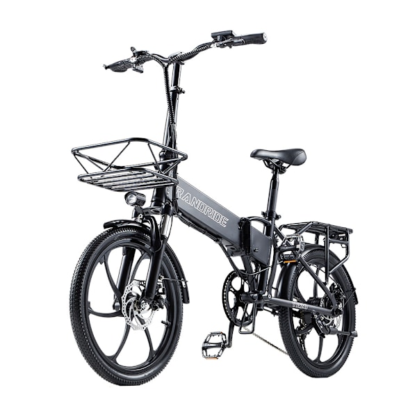 Elcyklar RANDRIDE YA20 20" lättvikts elcykel – 500W motor, 48V12,8Ah batteri, 60 km räckvidd, låsbar fjädring