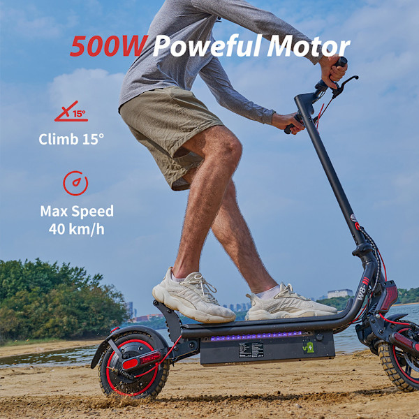 Elscooter iScooter W8 elektrisk skoter 500W escooter 9,3 tum 48V 13Ah batteri Max räckvidd till 45 km Kraftfullt batteri för vuxen