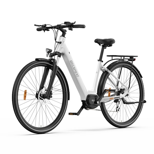 Elcyklar OneSport OT07 city elcykel, 250W mittmonterad Bafang-motor, 10,4AH batteri, 25KM/H, utan gasreglage.