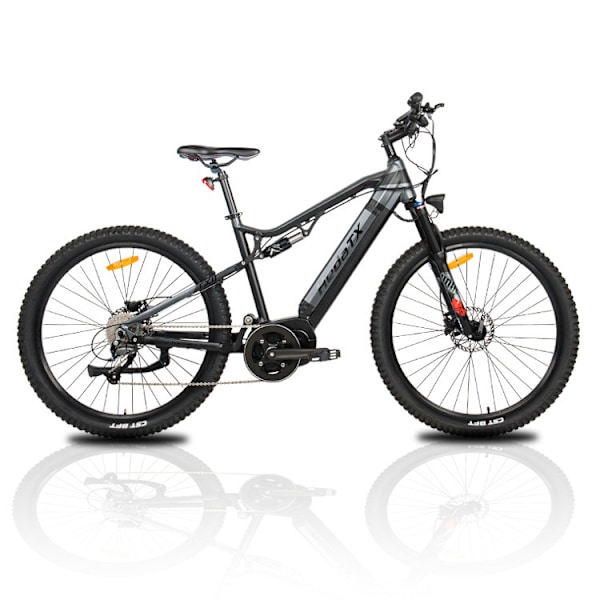 Hedatx TX11 27,5" elektrisk mountainbike med 500W mellandriven motor, 48V 15,6Ah batteri, hydrauliska skivbromsar och 45 km/h hastighet