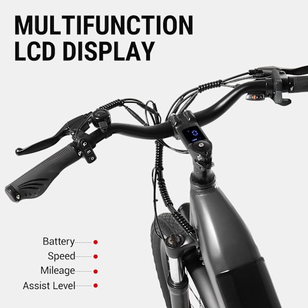 Elcyklar DYU C1 350 W höghastighets elcykel – 65 km räckvidd, 10 Ah löstagbart batteri, 26" x 2,5" däck – pendlarcykel i aluminiumlegering