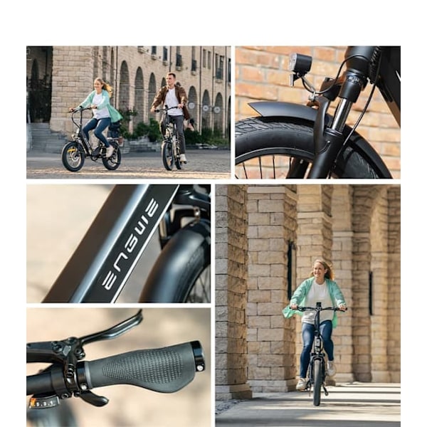ENGWE L20 3.0 Boost 48V 13.5 AH svart elcykel: 120 km räckvidd, 75 Nm vridmoment, helfjädring och anpassningsbar app-kontroll