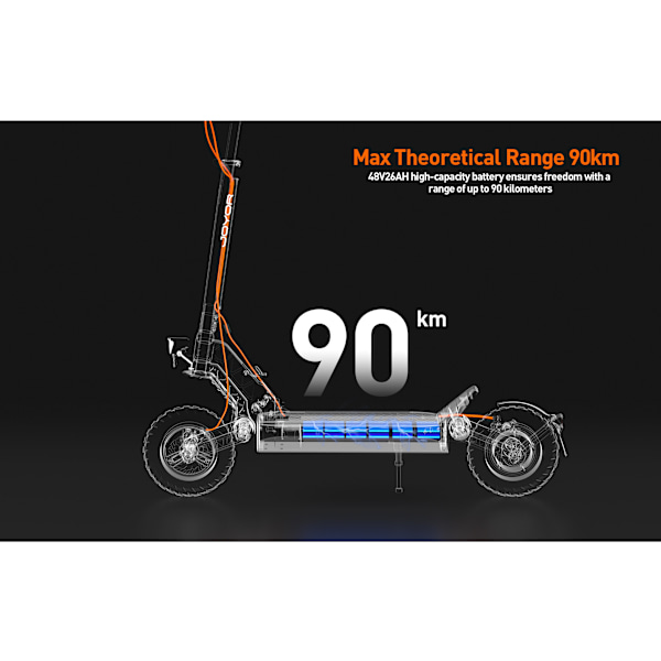 Elscooter JOYOR S8 elektrisk skoter - 600W Motor 48V26AH Batteri 10 tums däck hopfällbar skivbroms - svart