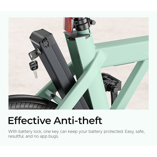Elcyklar ENGWE P20 Green hopfällbar City E-Bike | 36V 9,6Ah | 100 km räckvidd | Hydrauliska bromsar | Tyst remdrift
