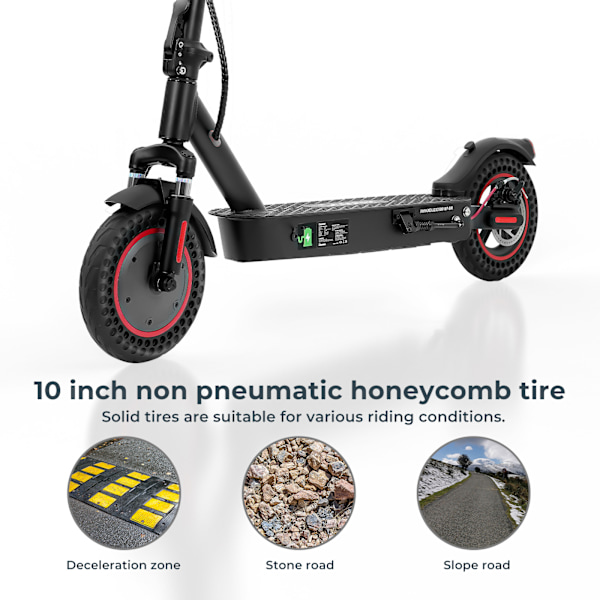 Elscooter iScooter i9 Max 10-tums elektrisk skoter Honeycomb-däck 500W 36V 10Ah Smart APP-kontroll