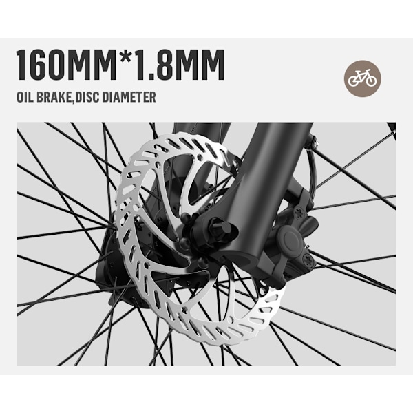 Elcyklar OneSport OT07 elektrisk cykel,250W Bafang motor,36V 10.4Ah batteri,maximal hastighet 25km/h,räckvidd 70-90km, Shimano 7-växlad,Svart
