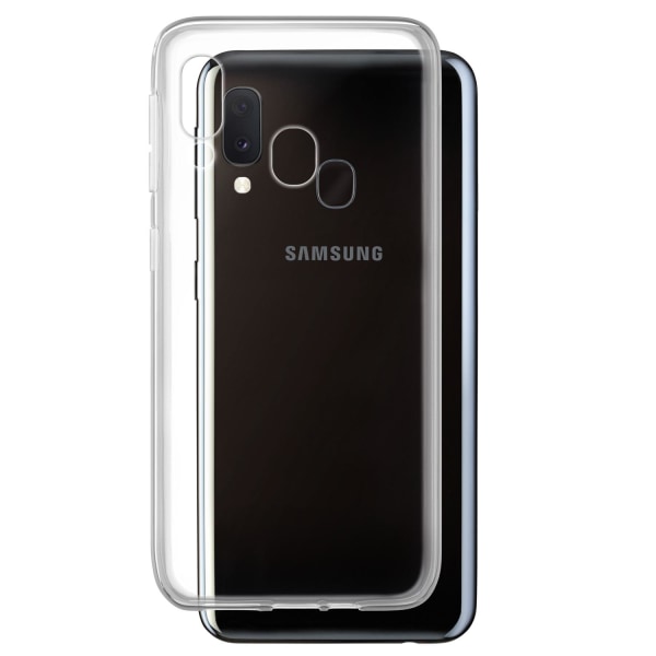 Samsung Galaxy A20e Shell Champion ohut kansi, läpinäkyvä Transparent