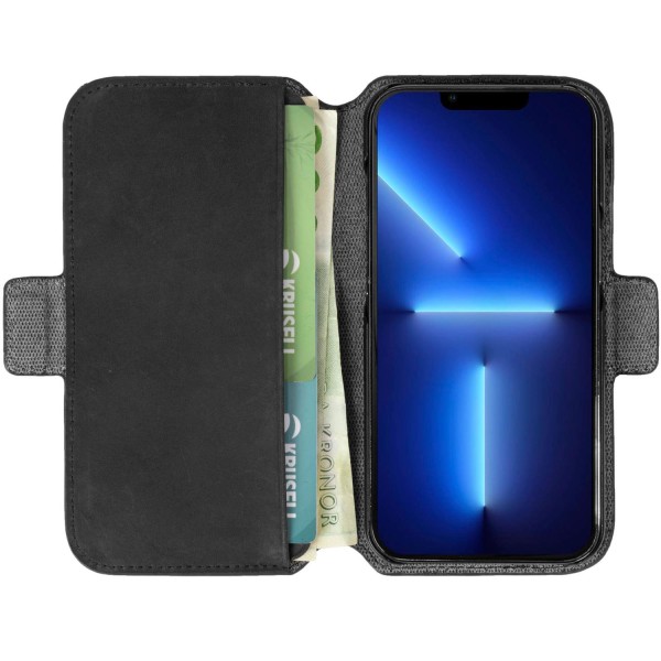 KRUSELL Leather Phone Wallet iPhone 13 Pro Svart
