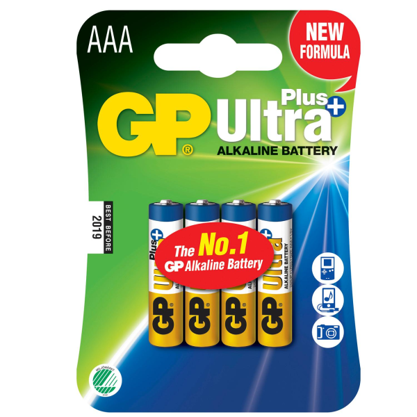 GP Ultra Plus Alkaline AAA 4-pack