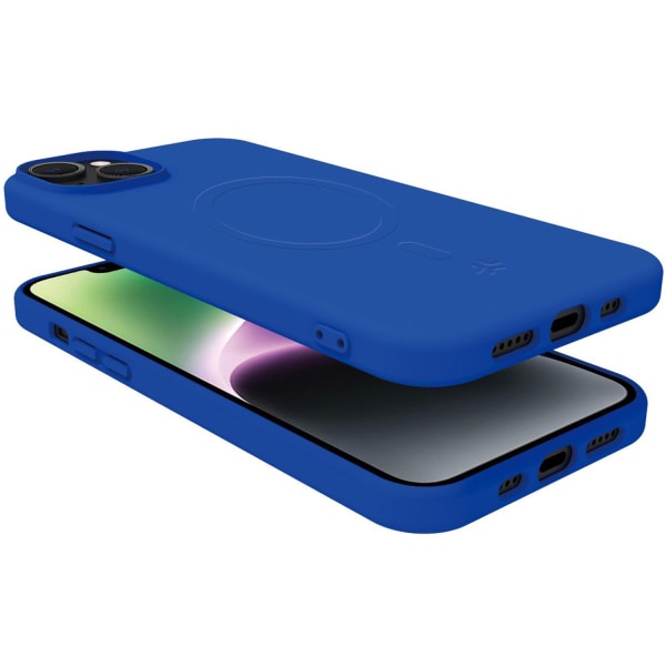 iPhone 15 Skal Cromomag Soft rubber case MagSafe Blå från CELLY