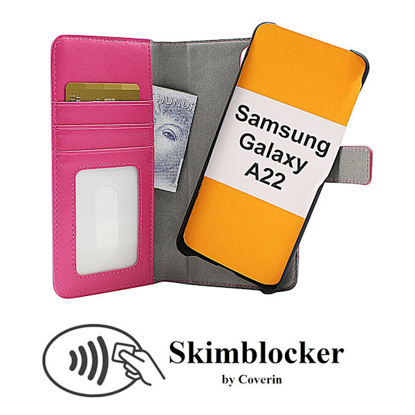 Skimblocker Magnet Fodral Samsung Galaxy A22 (SM-A225F/DS) Svart