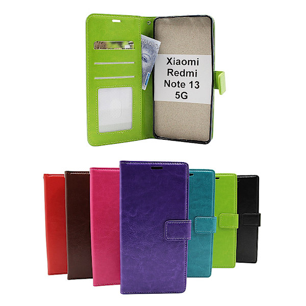 Crazy Horse Wallet Xiaomi Redmi Note 13 5G Röd