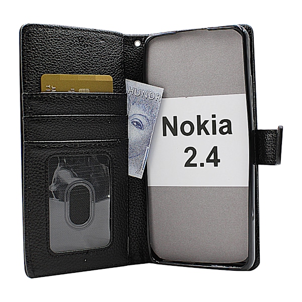 New Standcase Wallet Nokia 2.4 Ljusblå