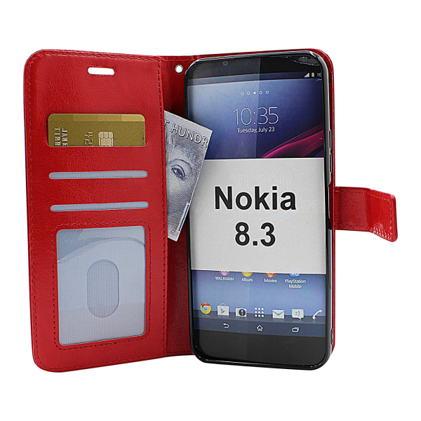 Crazy Horse Wallet Nokia 8.3 Röd