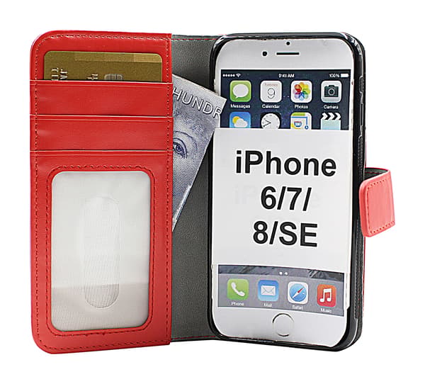 Skimblocker Magnet Wallet iPhone 7 Röd
