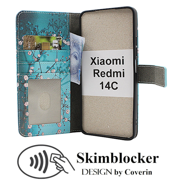 Skimblocker Xiaomi Redmi 14C Plånboksfodral Design