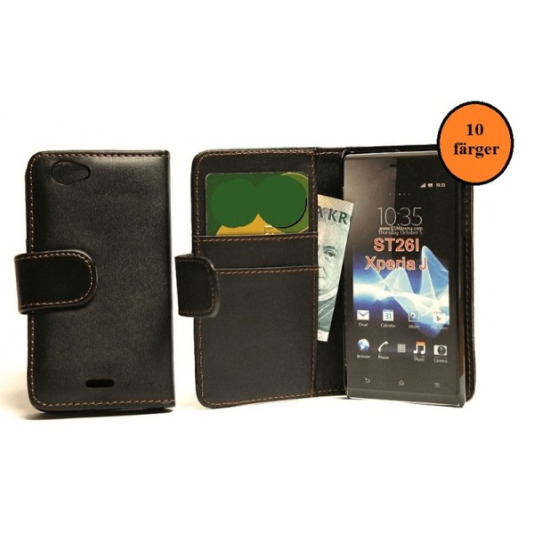 Plånboksfodral Sony Xperia J (ST26i) Svart