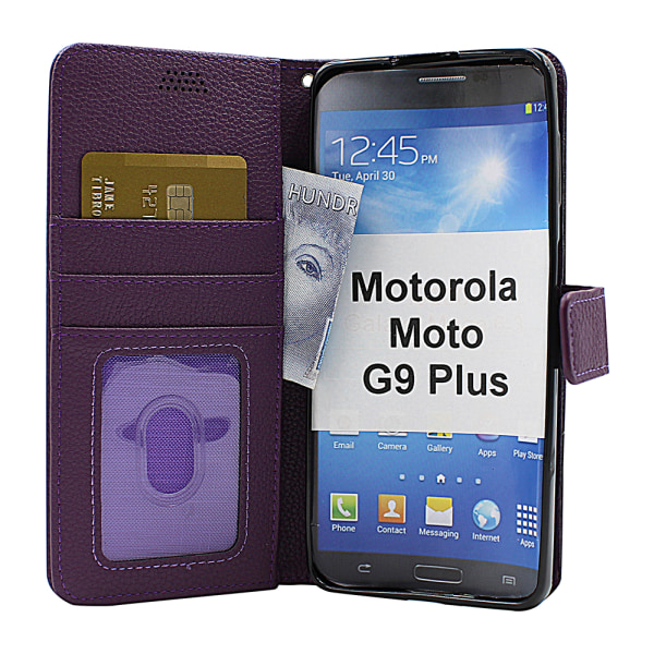 New Standcase Wallet Motorola Moto G9 Plus (Svart) Brun