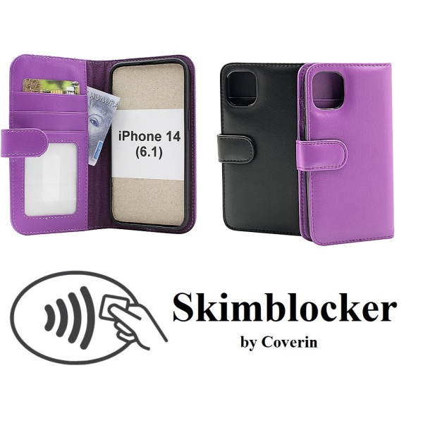Skimblocker Plånboksfodral iPhone 14 (6.1) Svart