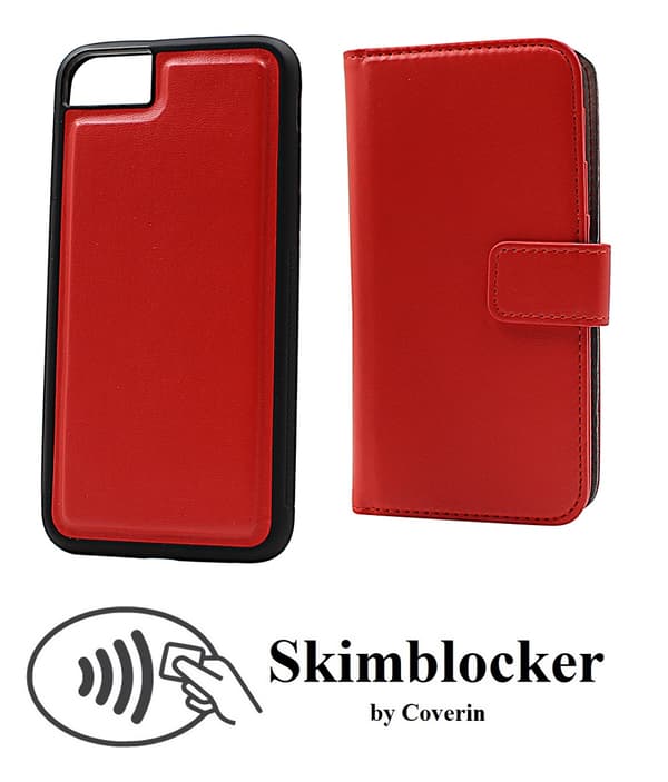 Skimblocker Magnet Wallet iPhone 7 Röd