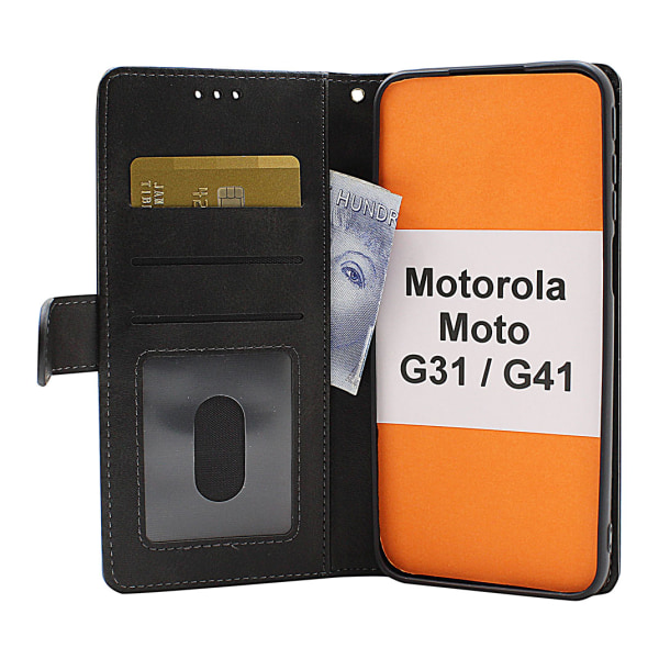 Zipper Standcase Wallet Motorola Moto G31/G41 Marinblå