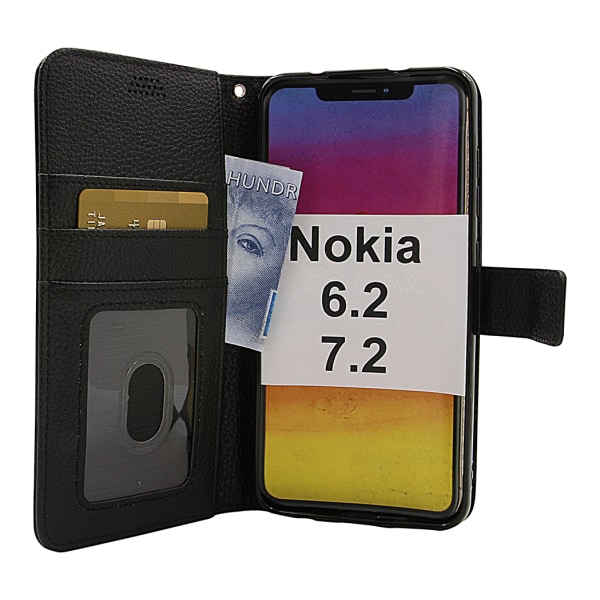 New Standcase Wallet Nokia 6.2 / 7.2 (Svart) Svart