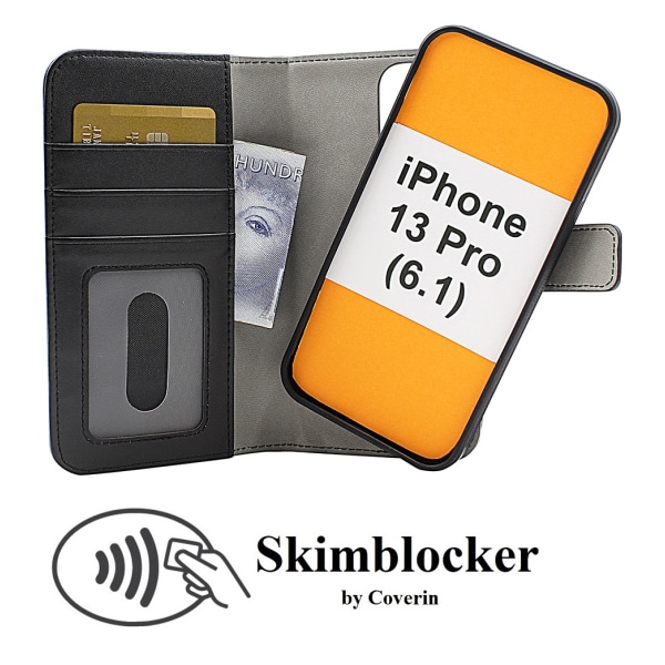 Skimblocker Magnet Fodral iPhone 13 Pro (6.1) Svart