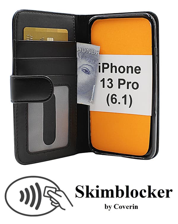 Skimblocker Plånboksfodral iPhone 13 Pro (6.1) Lila