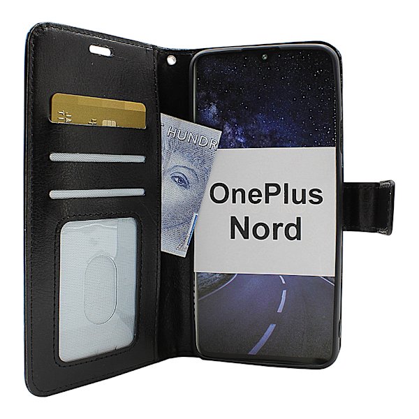 Crazy Horse Wallet OnePlus Nord (Svart) Svart