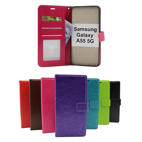 Crazy Horse Wallet Samsung Galaxy A55 5G (SM-A556B) Grön