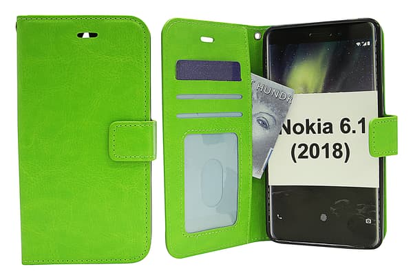 Crazy Horse Wallet Nokia 6 (2018) Grön
