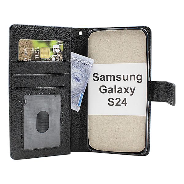 New Standcase Wallet Samsung Galaxy S24 5G (SM-S921B/DS) Ljusblå