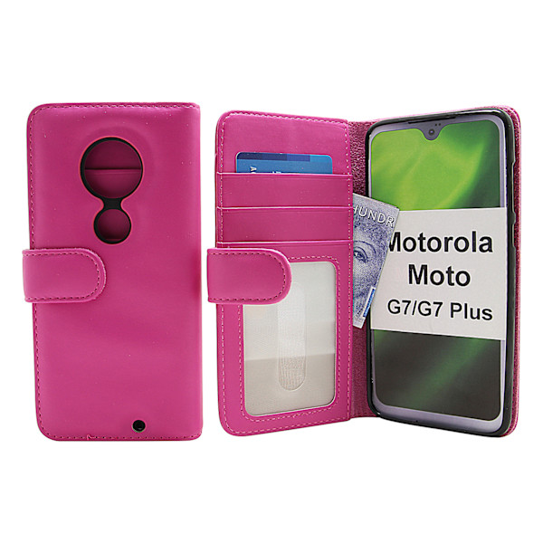 Skimblocker Plånboksfodral Motorola Moto G7 / Moto G7 Plus Hotpink
